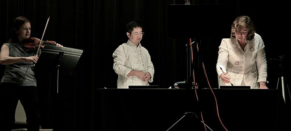 with dr. zhao on stage east meets west pfeiffer university